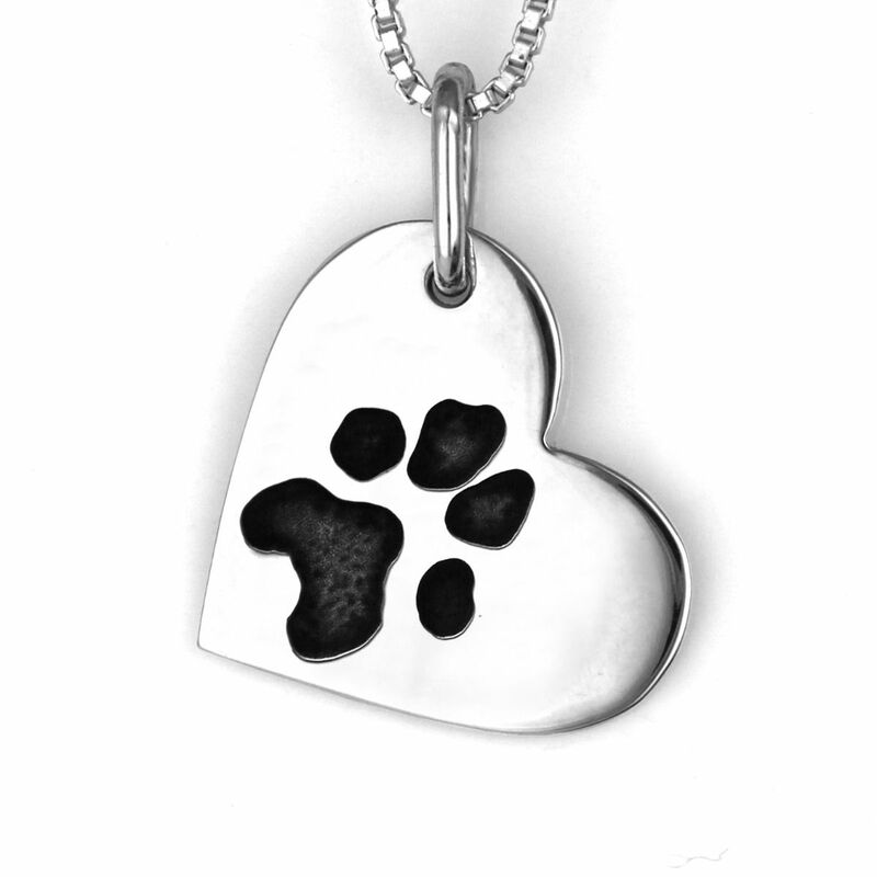 Paw Print Heart Medallion 